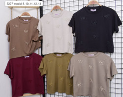 Футболка дитяча, котон, м.5297  (Розмір: 8-14 років ), 6 кольорів, в упаковці 5 штук №345773