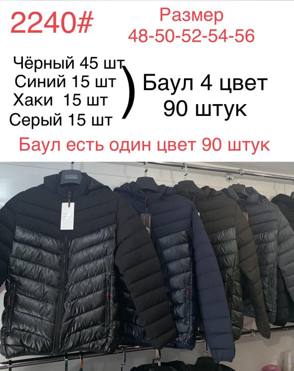 Куртка демісезонна чоловіча, плащівка, 2240 (р. 48-56) 4 кольори, в упаковці 5 шт. №601041 - Mixmoda SER1772