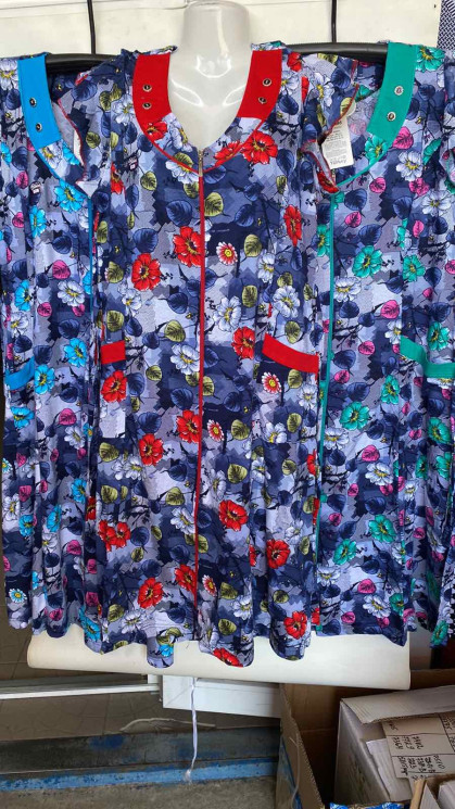 Халат жіночий "567/0652" (р: 3XL,4XL,5XL,6XL) 3 кольори, в упаковці 4 шт. №371331 - Romex HR1980