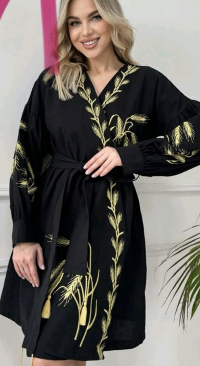 Сукня вишиванка жіноча, льон (розміри: S,M,L ), в упаковці 3 штуки №342729 - Delux 909