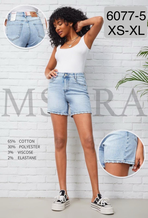 Джинсові Шорти стрейч м.6077-5 (р: XS-XL)  в упаковці 6 штук  №754143 - UNO2Uva SER1864