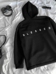 Худі жіноче "BLESSED", турецька тринитка на флісі + накат м. 1584 (р: 42-48) №829896