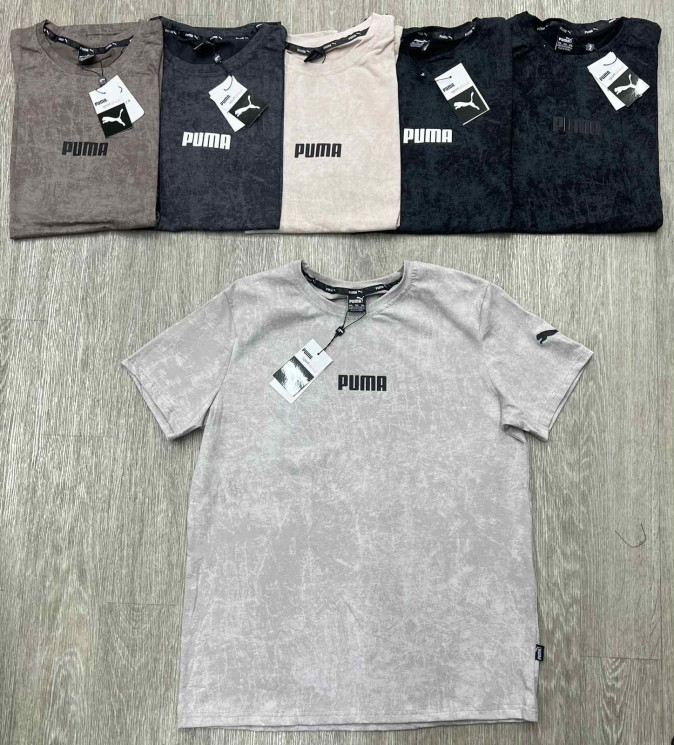 Футболка чоловіча Puma "1233" кулір, пеньє (р: 3XL-7XL) 5 кольорів, в упаковці 5 шт. №383168 - Spider