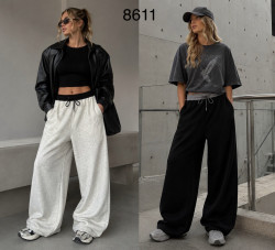 Штани жіночі трикотаж на мікрохутрі м.8611 (Розмір:M-XL) 2 кольори в упаковці 3 штуки №764257