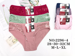 Труси жіночі, котон, м.2296-4 ( розмір: M-XL ), мікс кольорів, в упаковці 12 штук №333515