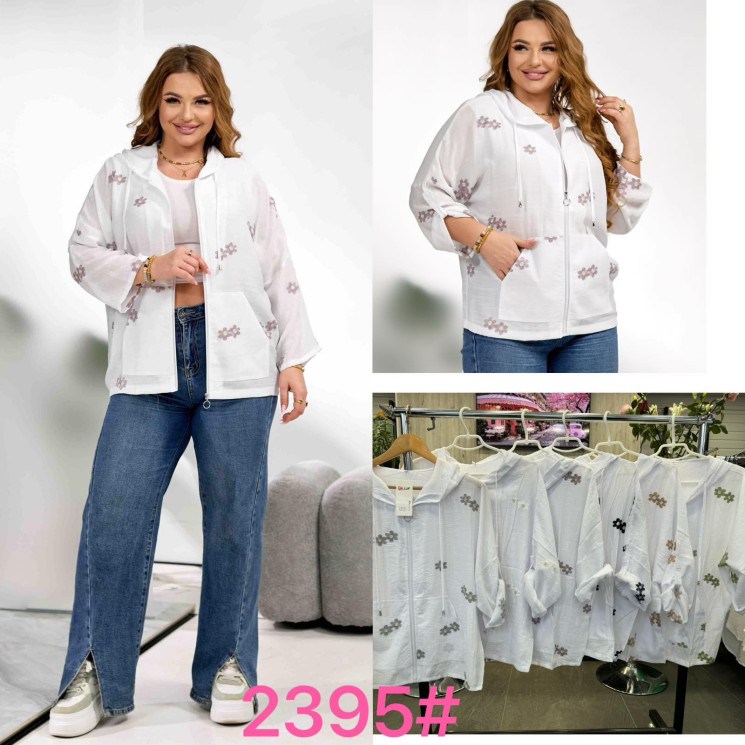 Сорочка жіноча, льон, м.2395 (Розмір: XL-4XL ), мікс кольорів, в упаковці 8 штук №344171 - Iris BG/PO 436