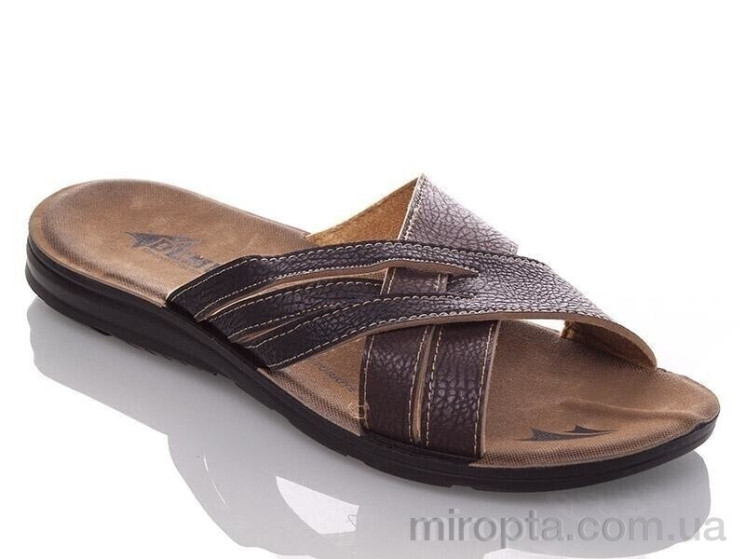 Шльопанці M6836 black-brown р: 40-45, в упаковці: 6 пар, купити тільки гуртом - 1079063