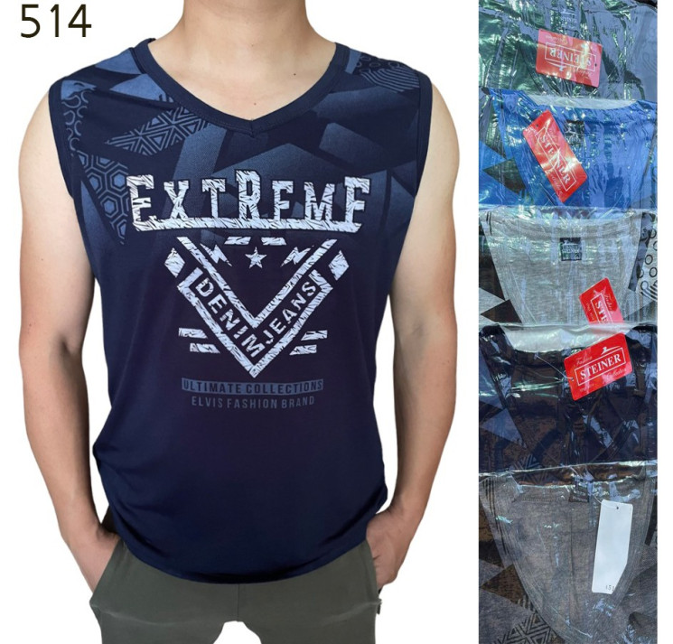 Майка чоловіча (Розмір: 2XL-5XL) "514" в упаковці 5 штук різного кольору №822005 -  NikolayNolen SE2152