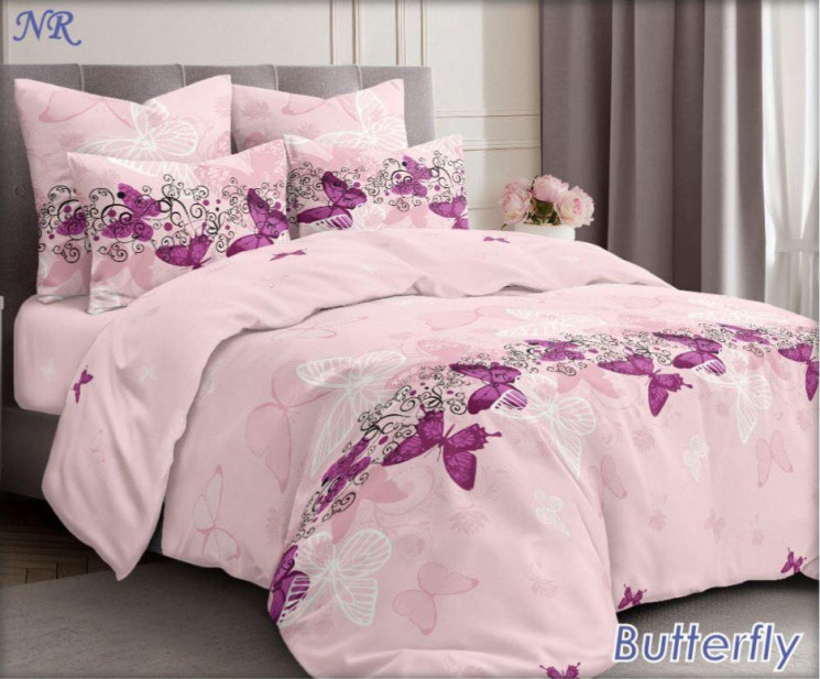 Комплект постільної білизни, бязь, м.Butterfly (р: двоспальний) №337637 - Palma RZ3641