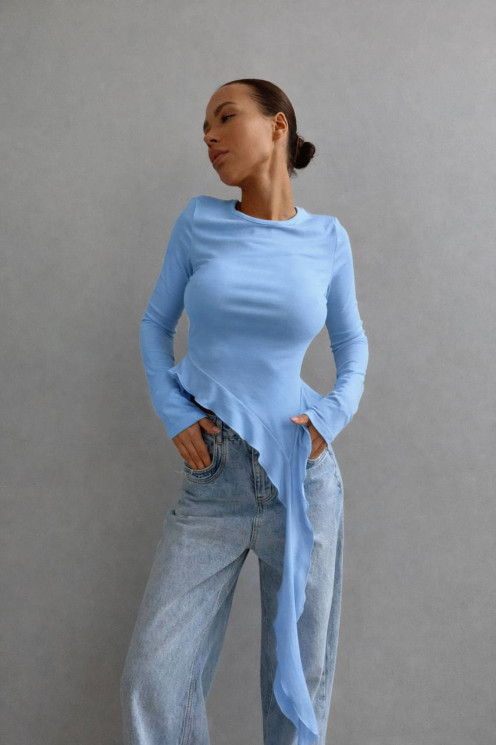  Лонгслів жіночий з подовженими асиметричними лініями, мікродайвінг м. 655 (р: 42-44) №819893 - 