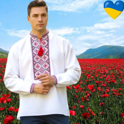 Вишиванка чоловіча, паплін (р: S-3XL) в упаковці 6 шт. №386921