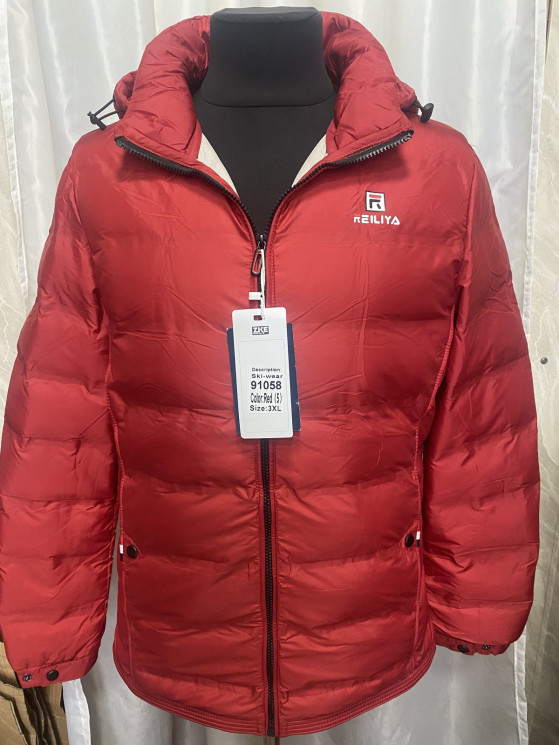 Куртка чоловіча плащівка"91058" (Розмір: L-4XL) червоного кол, в упаковці 5 штуки №300759 - Eiliya We1206
