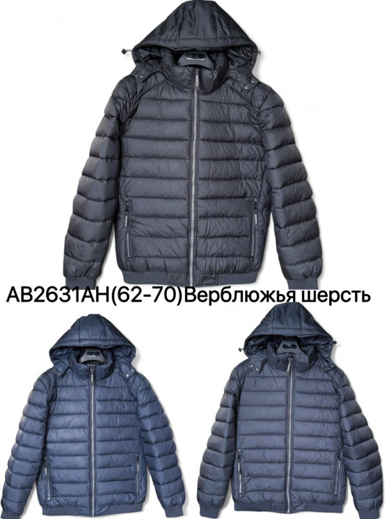 Куртка чоловіча зимова, плащівка, верблюжа шерсть, м. АВ2631АН (Розмір: 62-70 ), 3 кольори, в упаковці 5 штук №336561 - 