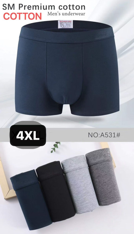 Труси чоловічі, котон, м.A531 (розмір: 4XL), мікс кольорів, в упаковці 24 штуки №341285 - Lilu 230/237