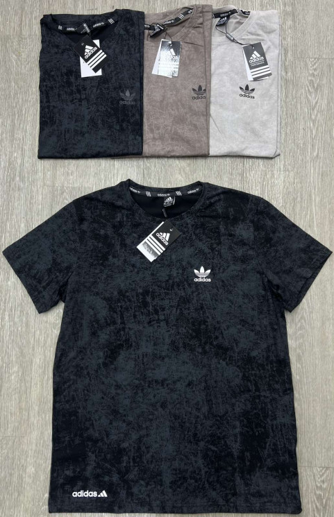 Футболка чоловіча Adidas "1233" кулір, пеньє (р: 3XL-7XL) 3 кольори, в упаковці 5 шт. №383169 - Spider