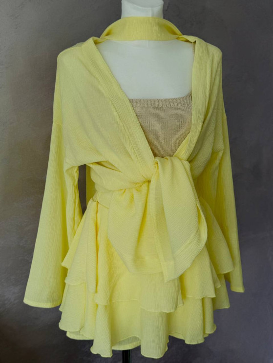Костюм жіночий, віскоза+жатка, м. 1636 (р: S-M-L) №711512 - BlaBlaDress SIN824-825 м. 1636