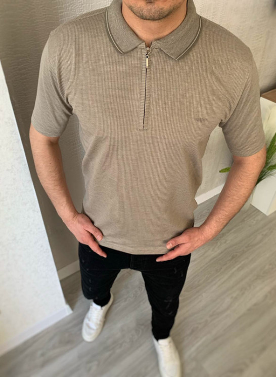 Футболка No Brand р M-2XL Чоловіча Polo S2836 brown - NikNumbers SE1041-1042
