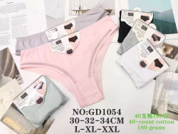 Труси жіночі котон м.GD1054 (розмір L-2XL) мікс кольорів в упаковці 12 штук  №763599