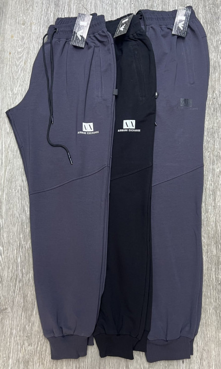 Спортивні штани чоловічі Armani "A-011-5" двохнитка (р: 2XL-6XL) 2 кольори, в упаковці 5 шт. №388706 - Spider