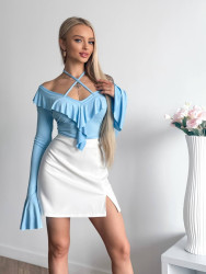 Кофта жіноча з декоративними зав'язками, мікродайвінг м. 654 (р: 42-46) №829230