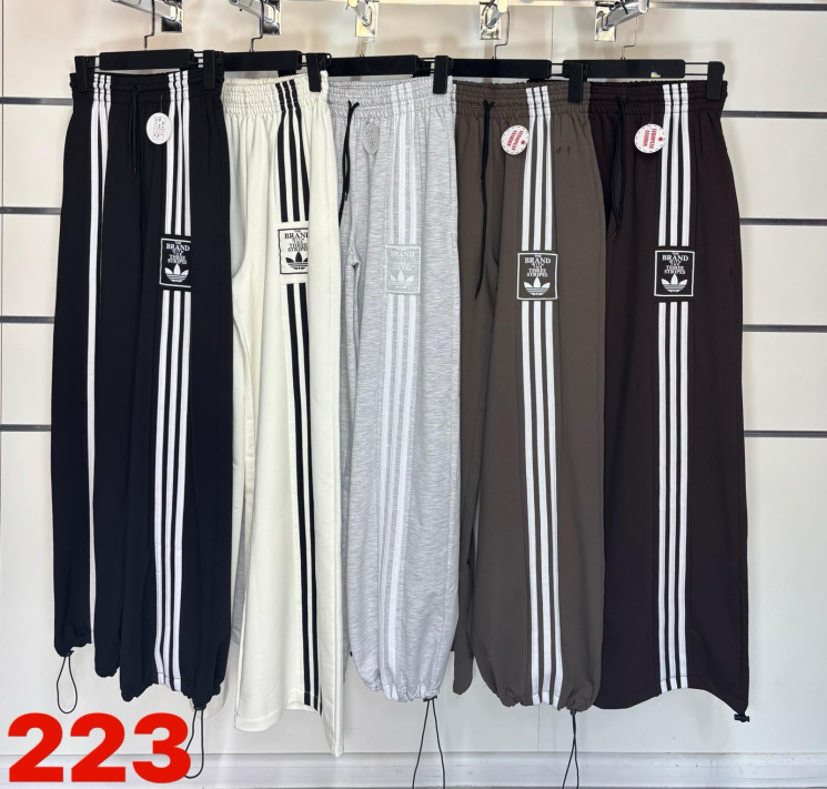 Спортивні штани жіночі Adidas "223" двохнитка (р: 42,42,44,46,48) 5 кольорів, в упаковці 5 шт. №381570 - Kama