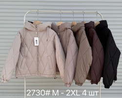 Куртка жіноча, плащівка, синтепон, м.2730 (розмір: M-XXL ), 5 кольорів, в упаковці 4 штуки №346756