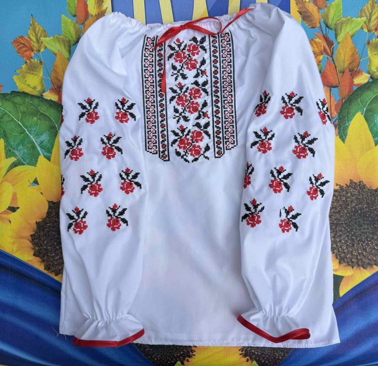 Вишиванка дитяча, паплін (розміри: зріст 122-146), в упаковці 5 штук №309036 - Delux 909