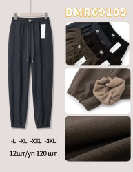 Штани жіночі, трикотаж, хутро, м.69105 (Розмір: L-3XL), мікс кольорів, в упаковці 6 штук №334939