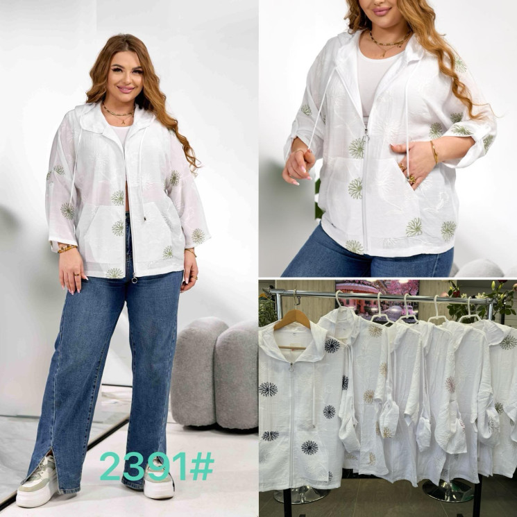 Сорочка жіноча, льон, м.2391 (Розмір: XL-4XL ), мікс кольорів, в упаковці 8 штук №344173 - Iris BG/PO 436