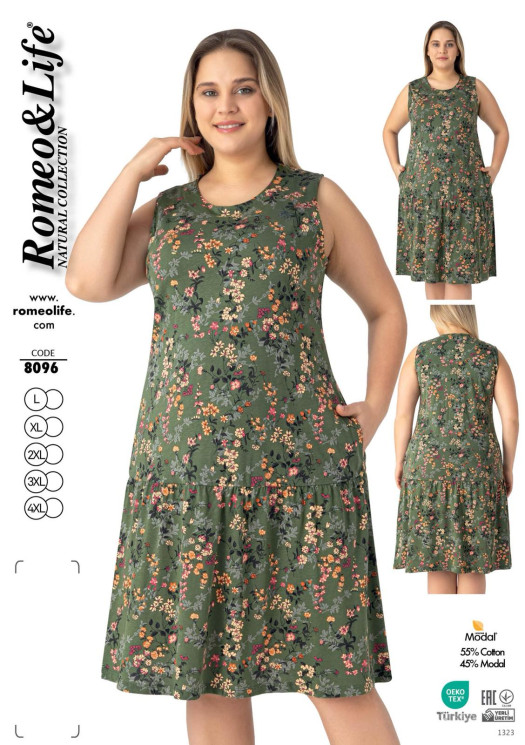 Сукня жіноча "8096" котон (р: L-4XL) в упаковці 5 шт. №385781 - Romex HR1980