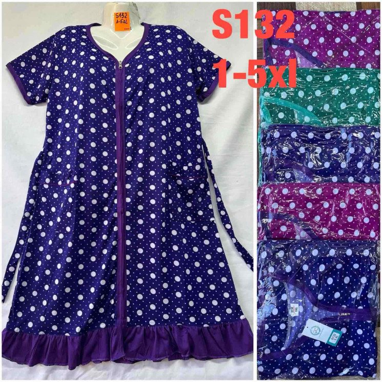 Халат жіночий "S132" (р: XL-5XL) мікс кольорів, в упаковці 5 шт. №379988 - Saturn UG 241