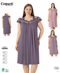 Нічна сорочка жіноча, віскоза , м.13678-В (Розмір: 2XL-5XL), 3 кольори, в упаковці 4 штуки №330977