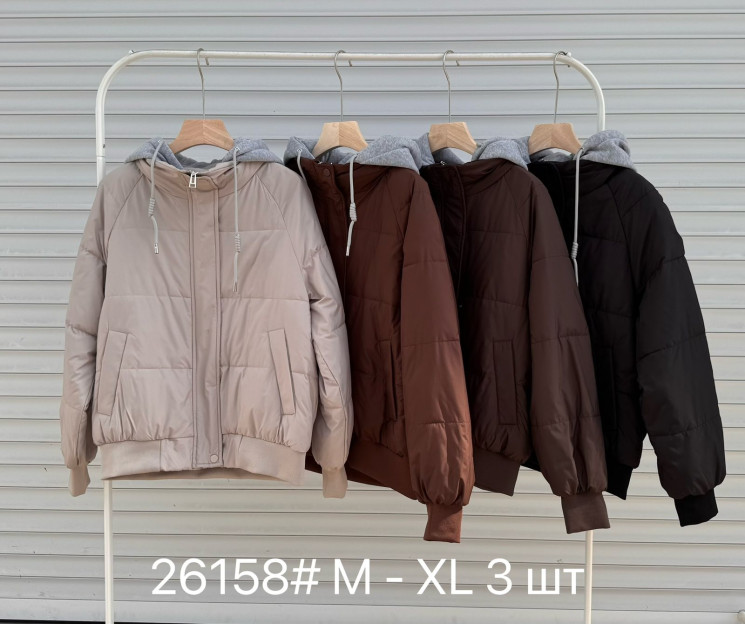 Куртка жіноча, плащівка, синтепон, м.26158 (розмір: M-XL ), 4 кольори, в упаковці 3 штуки №346817 - Vanda SE1013