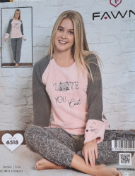 Домашній костюм жіночий, турецький трикотаж, софт, м.6518 (р. S-XL ), в упаковці 4 штуки №321841