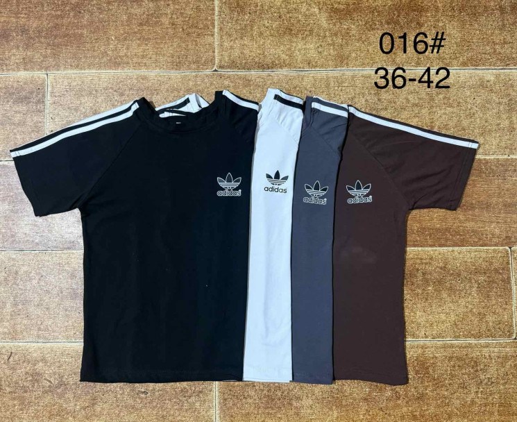Футболка дитяча Adidas, бавовна, м.016 (Розмір: 36-42), 4 кольори, в упаковці 4 шт. №345053 - 