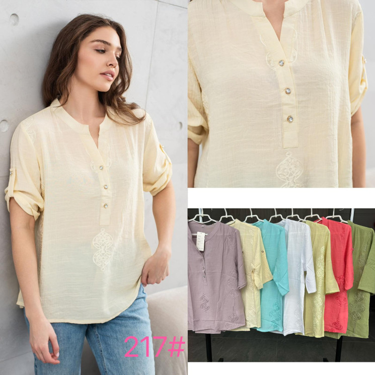 Блузка жіноча, м.217, (Розмір: XL-4XL), 7 кольорів,в упаковці 4 штуки, №750937 - Coolme WE3111