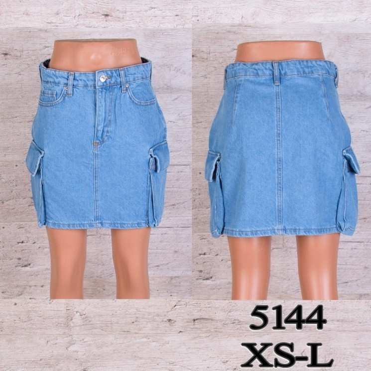 Спідниця жіноча джинсова , м.5144, (р: XS-L) в упаковці 6 шт. №750958 -  UNO2Uva SER1864