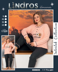 Піжама жіноча, кашемір, м.17329 (Р: XL-4XL ), в упаковці 4 штуки №320415