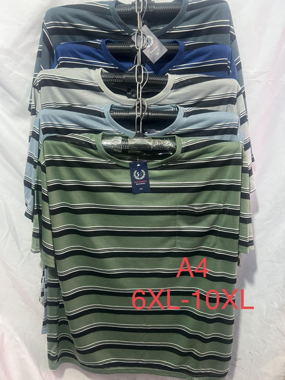 Футболка чоловіча "А4" трикотаж (р: 6XL-10XL) мікс кольорів, в упаковці 5 шт. №383493 - Mixmoda SER1772