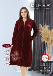 Халат жіночий, велюр на котоновій основі, м.4608 (Розмір: 2XL-5XL), в упаковці 4 штуки №319407