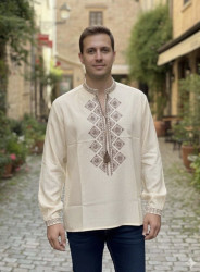 Вишиванка чоловіча, льон (Розмір: S-XL), в упаковці 4 штуки №346550