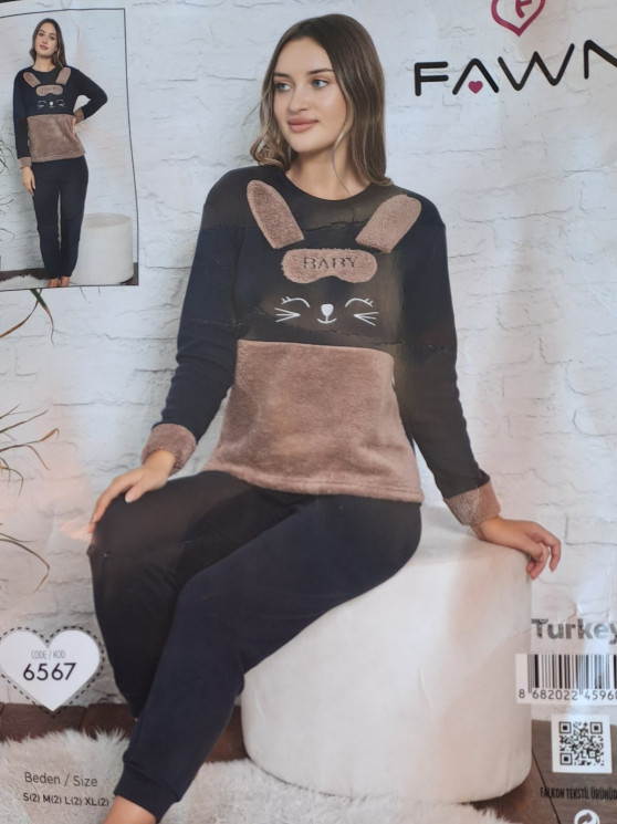 Домашній костюм жіночий, турецький трикотаж, софт, м.6567 (р. S-XL ), в упаковці 8 штук №321842 - Romeolife SE544