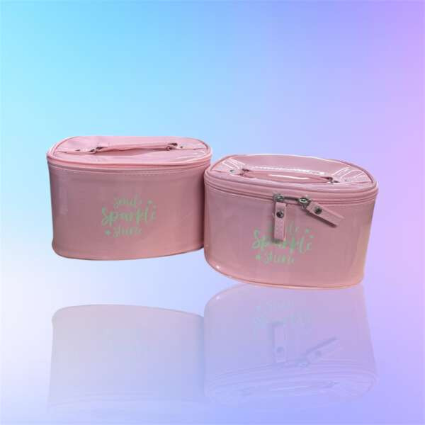 Красива лакова Косметичка 2 в 1 Smi Sparkle Shine Рожева м.25-200 (р.23×17×14 см и 20×16×12 см) №758758 - Amsterdam HR277