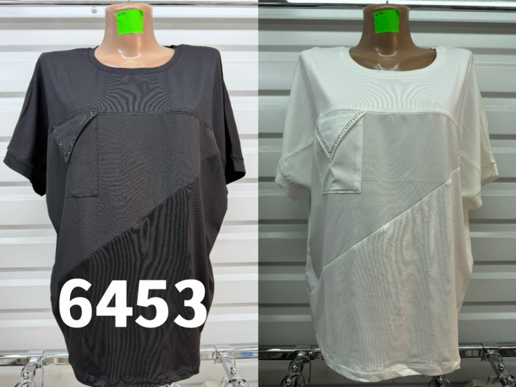 Футболка жіноча "6453" трикотаж (р: 50,52,54) 2 кольори, в упаковці 3 шт. №384269 - Natasha SE669