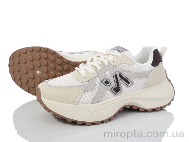 Кросівки HD46(136-34) white-khaki р: 36-41, в упаковці: 8 пар, купити тільки гуртом - 969507