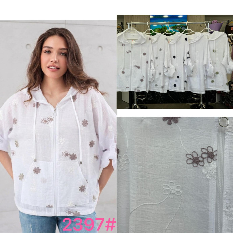 Сорочка жіноча, льон, м.2397 (Розмір: XL-4XL ), мікс кольорів, в упаковці 8 штук №344175 - Iris BG/PO 436