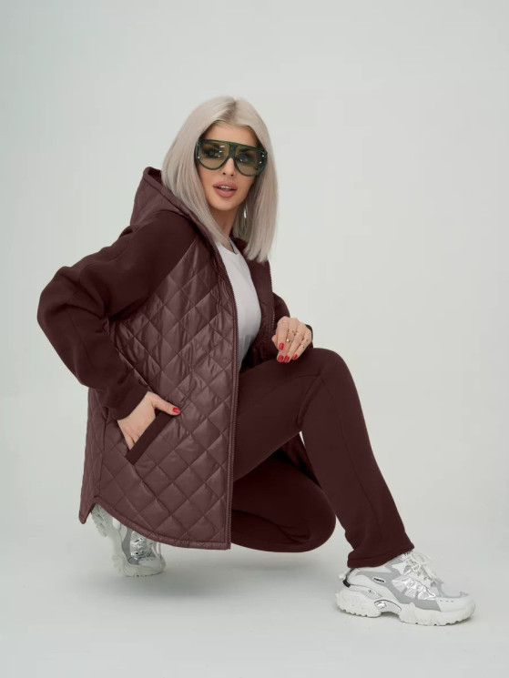 Костюм жіночий, тринитка на флісі+плащівка, м. 082 (р: 48-50, 52-54, 56-58, 60-62) №715620 - MaryFashion 5p MG7 м. 082