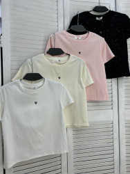 Футболка жіноча "2166" котон (р: one size) 4 кольори, в упаковці 5 шт. №385944