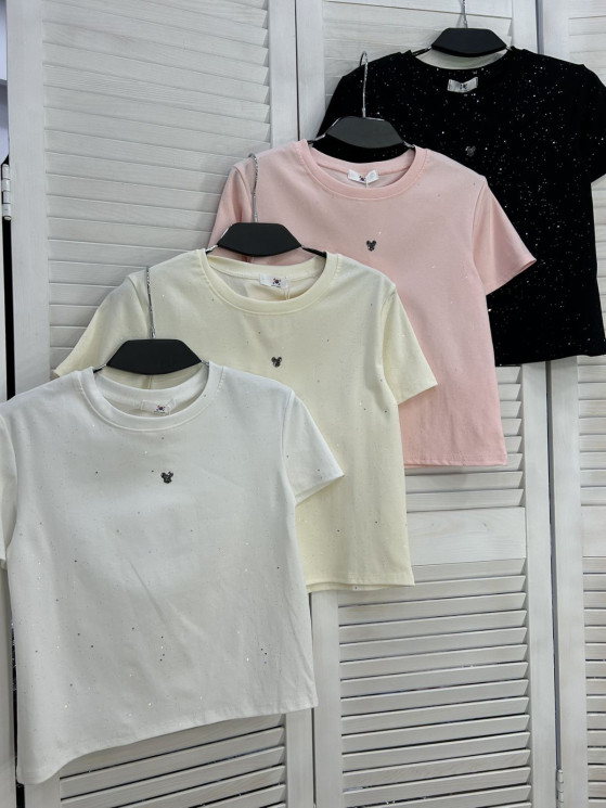 Футболка жіноча "2166" котон (р: one size) 4 кольори, в упаковці 5 шт. №385944 - Mercury SE927