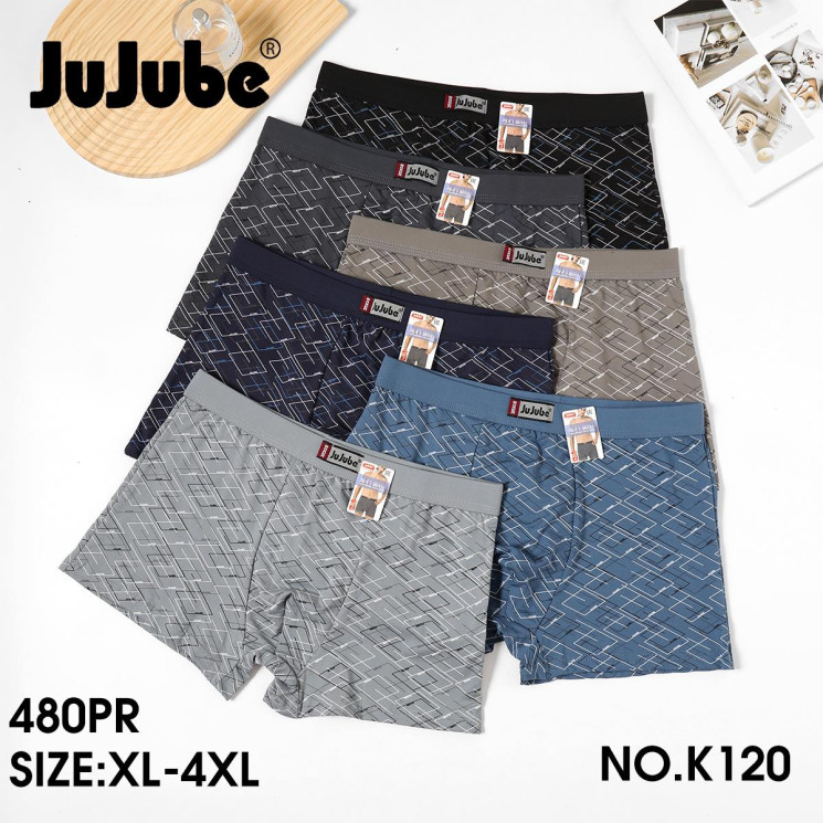 Труси чоловічі, котон, м.К120 (розмір: XL-4XL), мікс кольорів, в упаковці 24 шт. №328091 - Chiny 2598